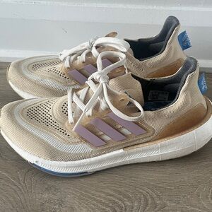 Adidas Cream and Lavender Athletic Sneakers